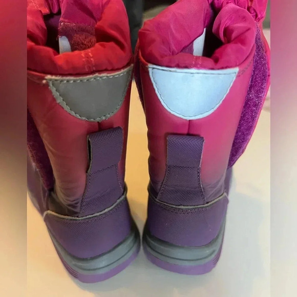 Lands End Girls Pink Purple Snow Winter Boots Size 1 GUC - Picture 4 of 8